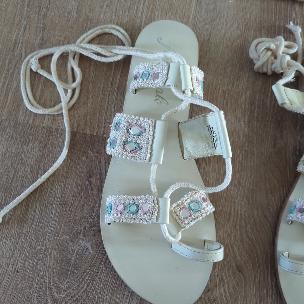 FREE PEOPLE Mantra Mirror Sandals / Natural Size 38.5 us8.5 - Picture 5 of 8